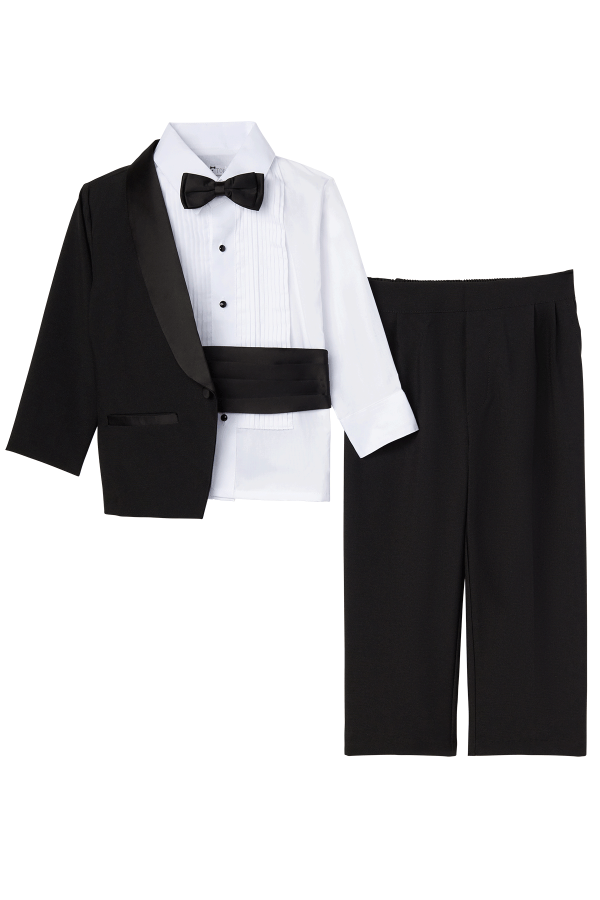 Kids Black Tuxedo 5 Piece Set