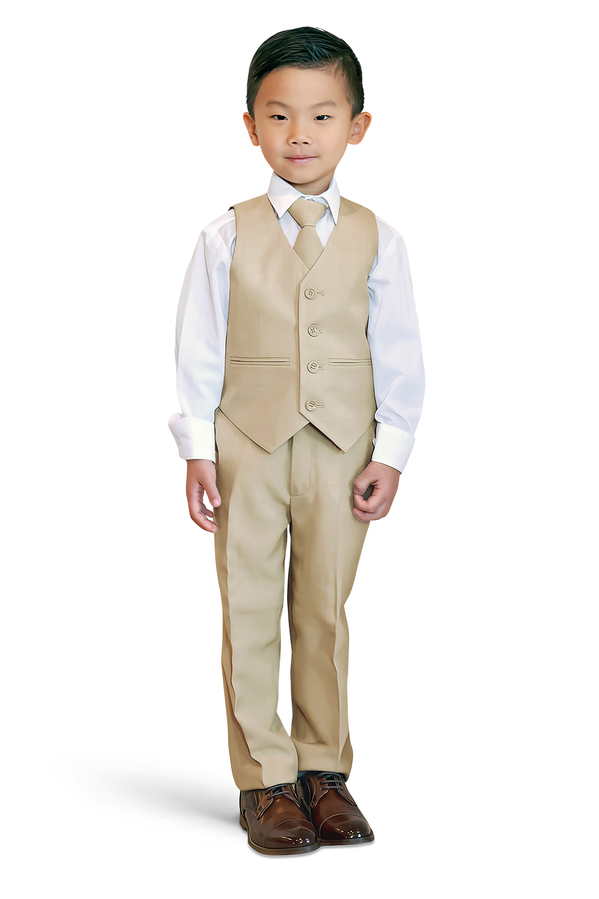 Kids Tan Suit 5 Piece Set