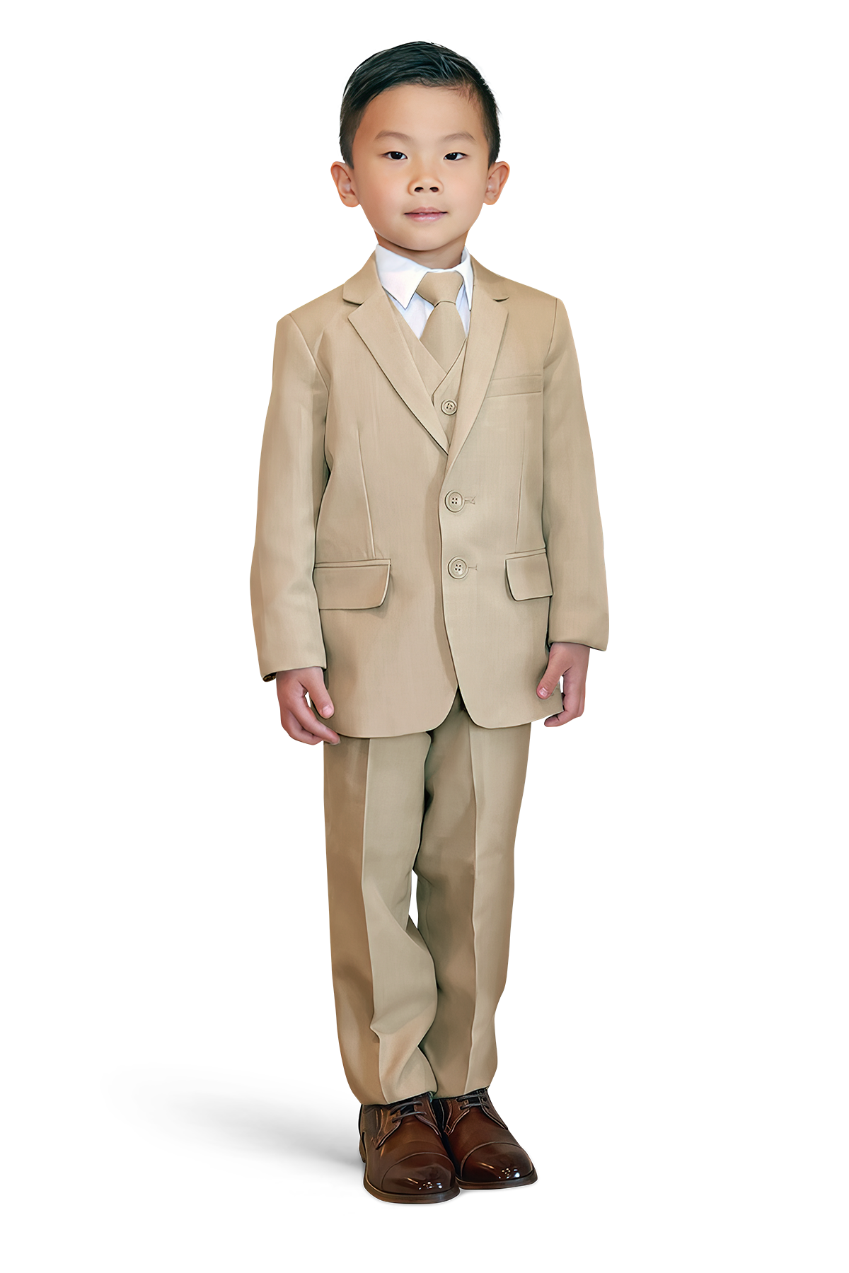 Kids Tan Suit 5 Piece Set