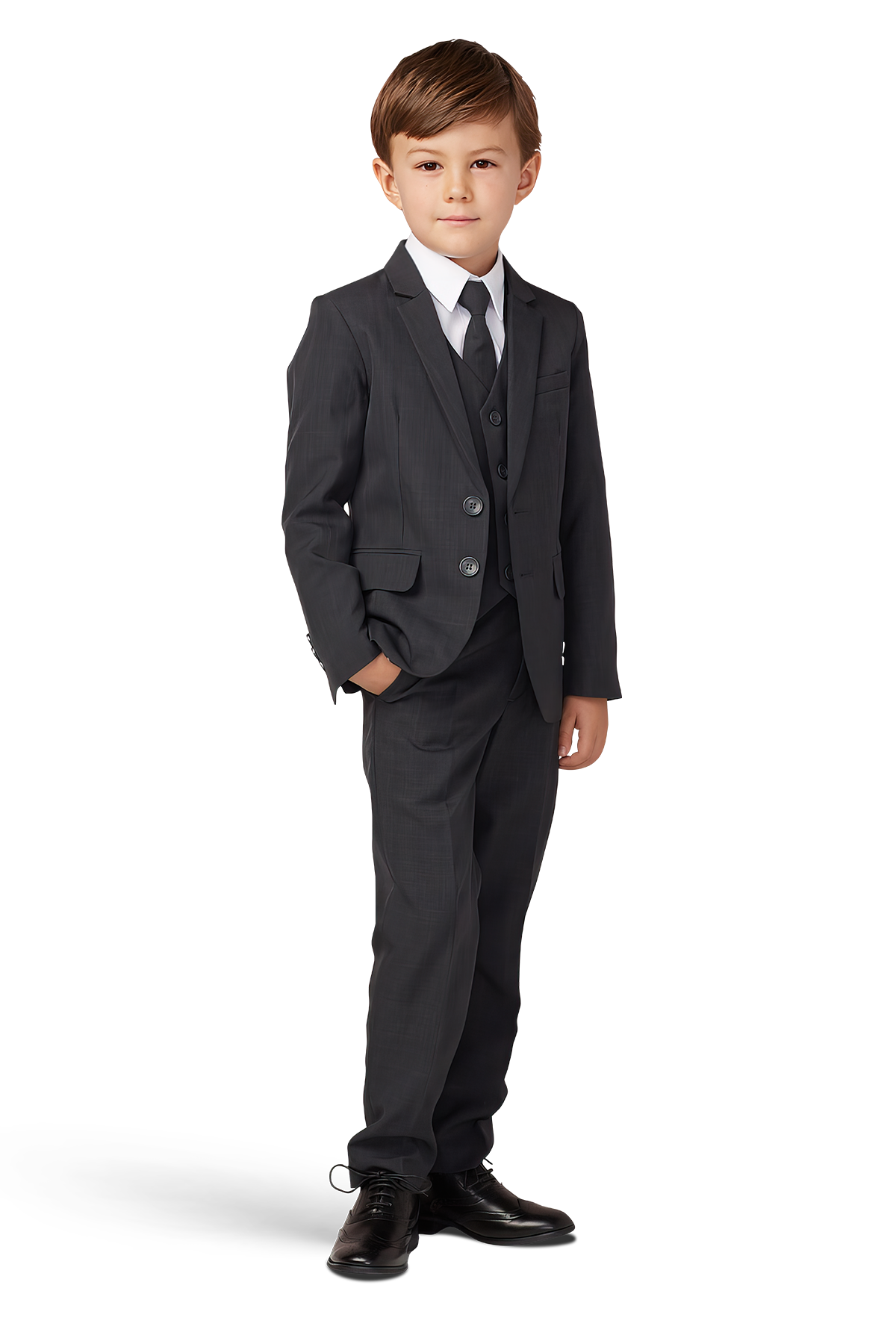 Kids Charcoal Suit 5 Piece Set